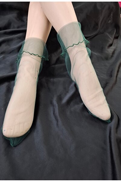 es moda shop Салса къси тюлени чорапи със сълзички, смарагдово зелени