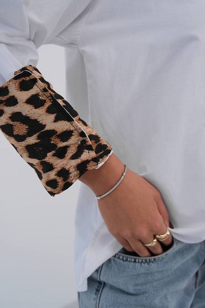 Secret Passion Lingerie Cămașă de damă din țesătură Garni cu model leopard cu manșetă de sezon nou 24W18012