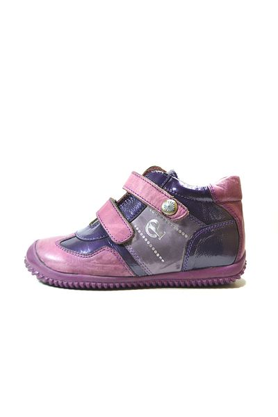 Onlo Ayakkabı Onlo Shoes OB.232 Γνήσιο Δερμάτινο Ροζ & Μωβ Ορθοπεδικές Κοριτσίστικες Μπότες Velcro