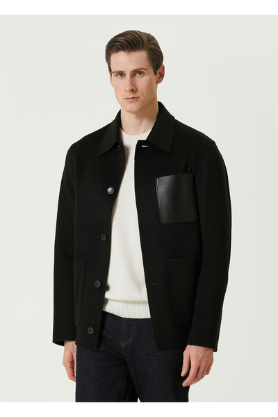 Yves Salomon Black Wool Coat