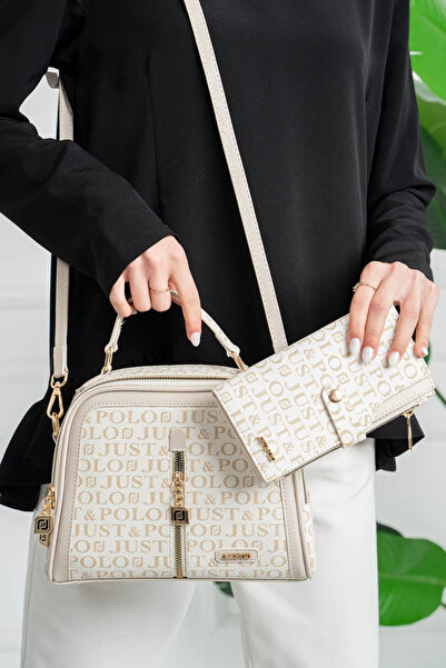 Just Polo Women's Hand and Shoulder Bag with Adjustable Strap Combin