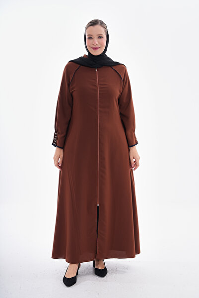 GigiTex Καφέ Μενταγιόν με Βιολετί Βαμμένο Ιμάτιο - Λεπτομέρειες με Ψεύτικο Μαργαρίτη στον Καρπό