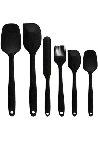 Keyfi Sepet Set of 6 Fireproof Non-Stick Kitchen Cake Silicone Egg Brush Spoon Knife Spatula Set Cocoon Gift