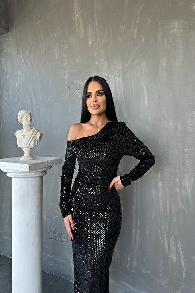 LİLA İSTANBUL Φόρεμα με παγιέτες με έναν ώμο