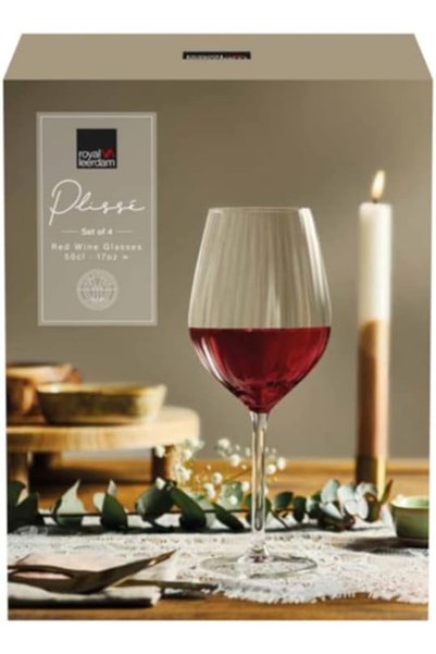 Royal Leerdam 4PCS PLISSE RED WINE GLASS SET 500 ML