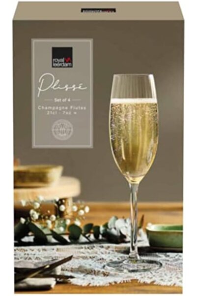 Royal Leerdam 4PCS PLISSE CHAMPAGNE GLASS SET 210 ML