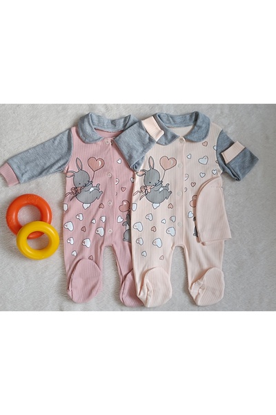 MİNİCEY BABY Baby Girl Long Sleeve 2 Piece Set 100% Cotton