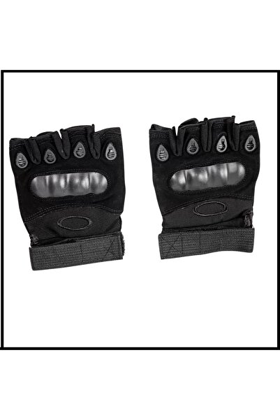 Uygunayakala Uyguna-Yakala Siyah Parmaksız Taktikal Eldiven Kemik-LD.061