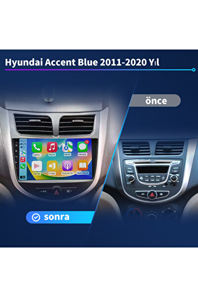 Dobest Hyundai Accent Blue(2011-2020Yıl) Carplay/Navigasyon/gps/Geri vites ar...
