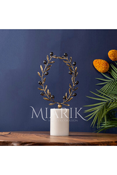 MIARIK DESIGN & DEKORASYON MERMER KAİDELİ ZEYTIN DALI OBJE BİBLO