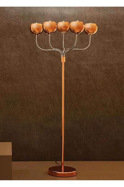 Bahar Aydınlatma Capsul Beşli Lambader Bakır