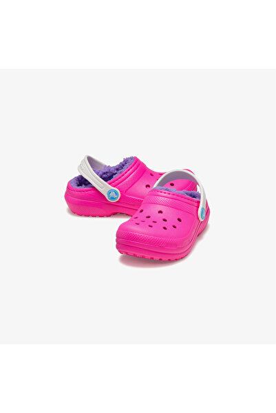 Crocs Παιδικές παντόφλες Classic Lined Clog σε ροζ χρώμα