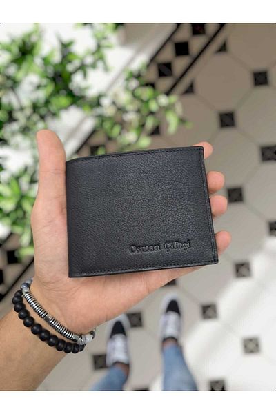 Visso leather Visso 262 Sandra Genuine Leather Black Color Classic Men's Wallet with Double ID Compartment