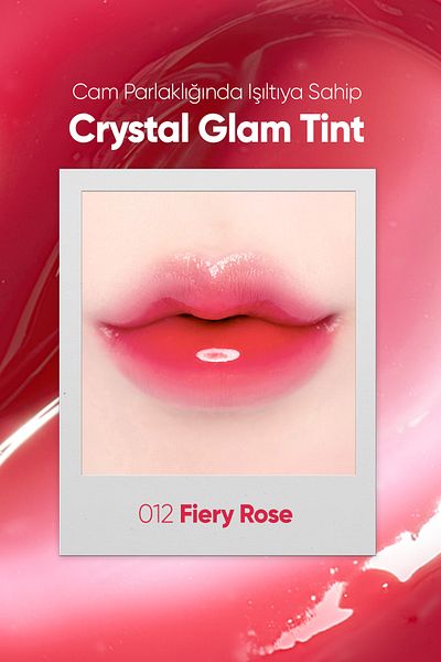 CLIO 12 Fiery Rose Clio Crystal Glam Tint - Intensive Glittering Tint with Adhesiveness and Non-Giving