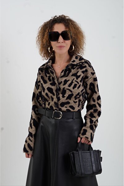 Zelish My Sister Камел Леопард Десенлі Трико Джекет