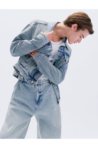 Koton Clamshell Pocket Detaillierte geknöpfte Jeansjacke aus Baumwolle
