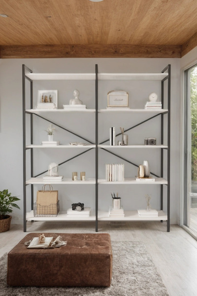 Mobitopya Nilamu Beyaz 150 Cm Kitaplık / Organizer / Ofis / Ev / 5 Raflı Kita...