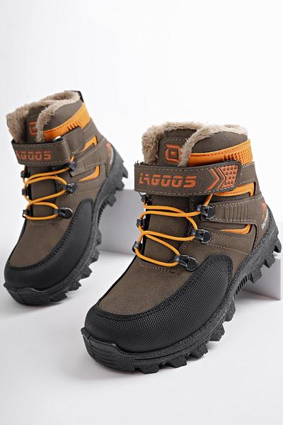 MUGGO Παιδικές μπότες Duck Guaranteed Cold Resistant Fur Velcro and Elastic