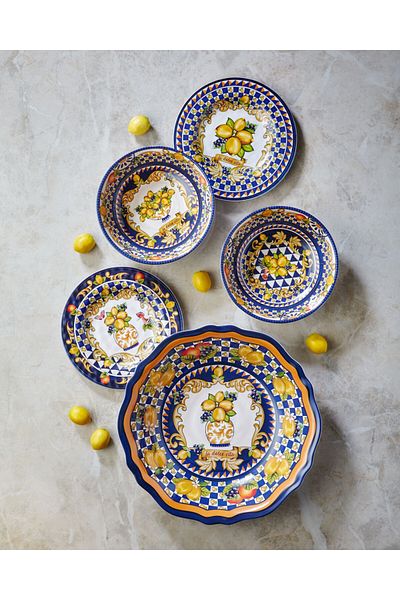 CHIARA ALESSI Capri Blue Melamine Bowl 20 cm