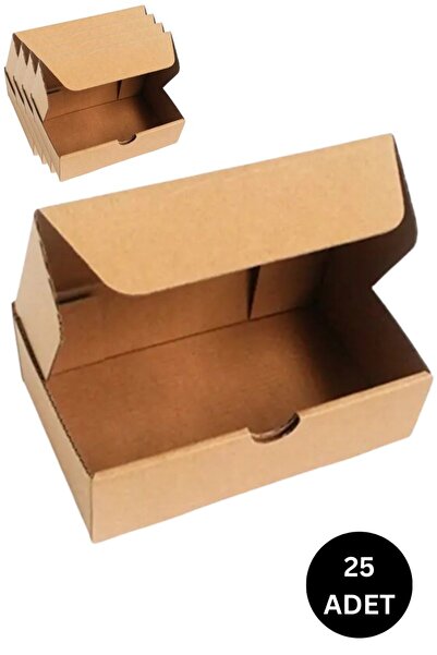 roco paper Kilitli E-Ticaret Hediye Kutusu, Kraft Karton Kargo Paketleme Kutusu, 25 Adet, 17x12x7.5 Cm