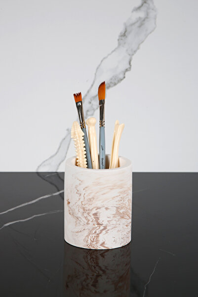betonmall Θήκη οδοντόβουρτσας από σκυρόδεμα με μαρμάρινο σχέδιο Θήκη οδοντόβο...