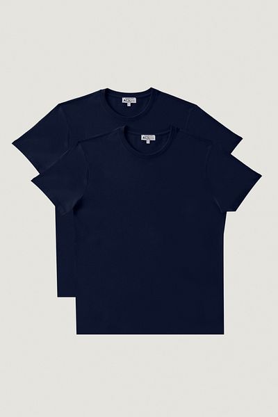AC&Co / Altınyıldız Classics Πακέτο με 2 μονόχρωμα μπλουζάκια Slim Fit Crew Neck