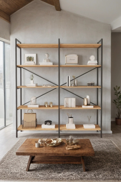 Mobitopya Nilamu Çam 150 Cm Kitaplık, Organizer, Ofis, Ev, 5 Raflı Kitaplık 1...