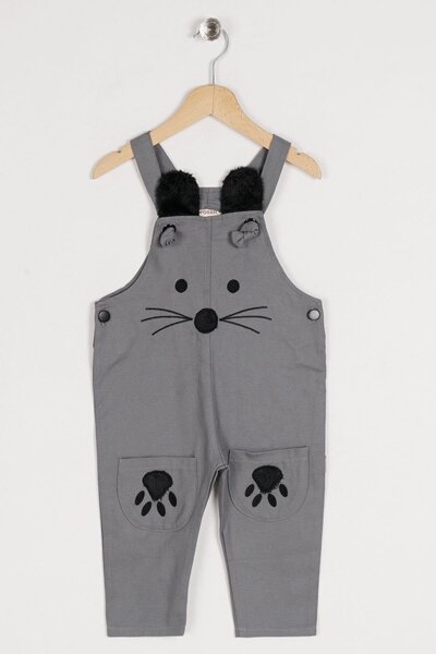 zepkids Askılı On Cıft Ceplı Kedıcık Gri Renk Erkek Çocuk Tülum