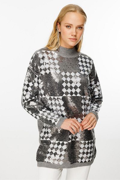 Ghisa Gray Sequined Tunic