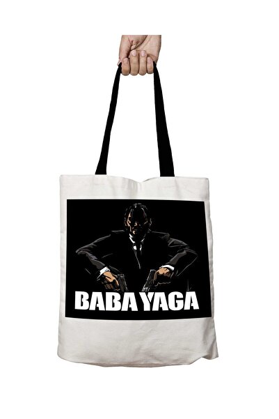 ART HEDİYE حقيبة كتف مدرسية قابلة للغسل من بابا ياجا بمقبض أسود