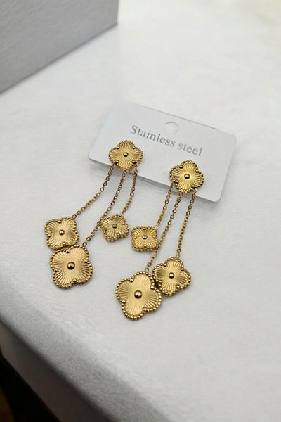m mavi deniz accesories أقراط من الفولاذ البرسيم أقراط متدلية متعددة