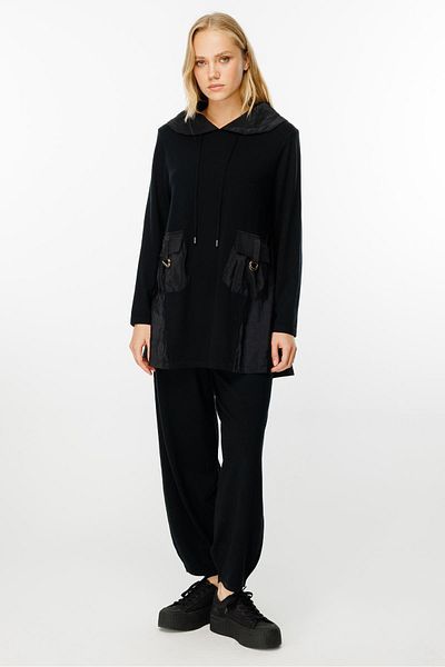 Ghisa Black Knitwear Tunic and Trousers Set - Pocket Detail