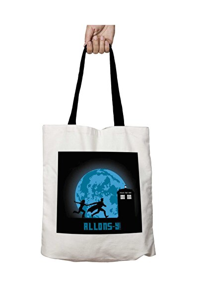 ART HEDİYE Чорна сумка Doctor Who Allons Y Lets Go з ручками, що можна прати,...