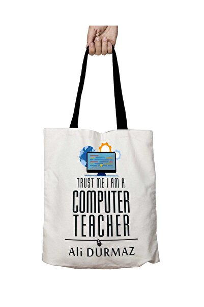 ART HEDİYE حقيبة كتف مدرسية قابلة للغسل بمقبض أسود للكمبيوتر Trust Me I am a ...