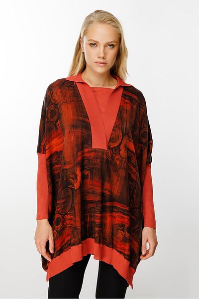 Ghisa Brick Colored Knitwear Tunic