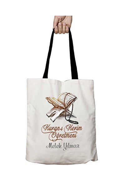 ART HEDİYE Siyah Kulplu Kişiye Özel Kuran-ı Kerim Öğretmeni Yıkanabilir Okul ...