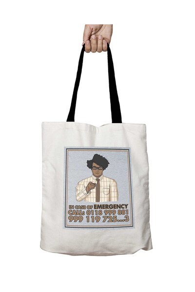 ART HEDİYE Emergency Call It Crowd Washable School Shoulder Bag with Black Ha...