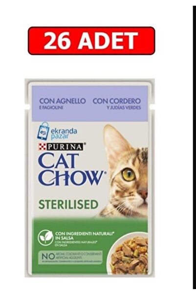 Cat Chow Purina Cat Chow Kuzulu Kısırlaştırılmış Kedi Konserve Maması 85 Gr*26 Adet
