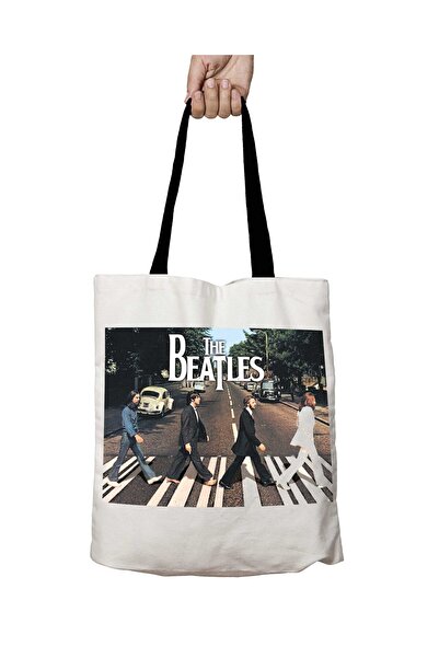 ART HEDİYE حقيبة كتف مدرسية قابلة للغسل من البيتلز بمقبض أسود