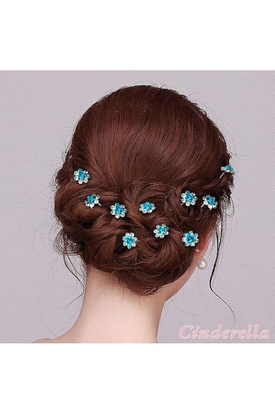Cinderella 10 bucăți Mini Crystal Stone Flower Design - Accesoriu pentru păr pentru petrecerea de aniversare
