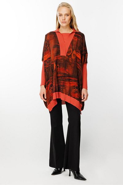 Ghisa Brick Colored Knitwear Tunic