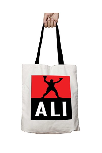 ART HEDİYE حقيبة كتف مدرسية قابلة للغسل بمقبض أسود من محمد علي بوكسينغ