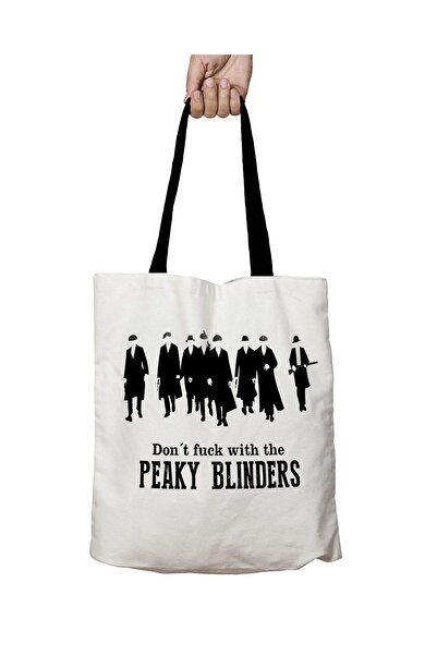 ART HEDİYE Μαύρη τσάντα ώμου με λαβές, με την επιγραφή  "Don't Fuck With The ...