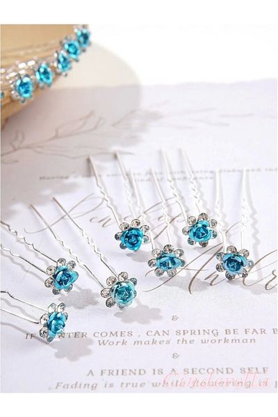 Cinderella 10 bucăți Mini Crystal Stone Flower Design - Accesoriu pentru păr pentru petrecerea de aniversare