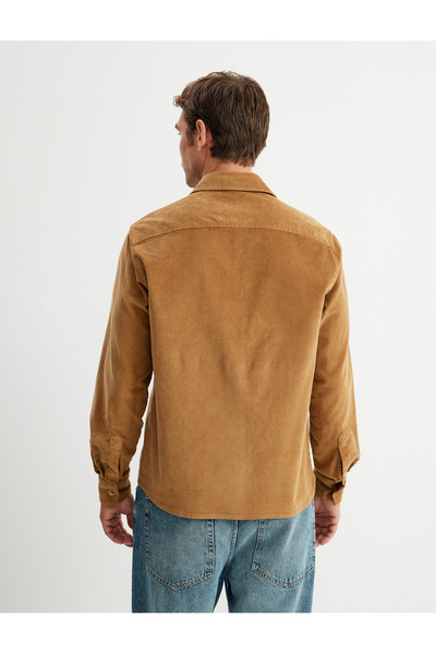 Koton Κοτλέ βαμβακερό μακρυμάνικο πουκάμισο