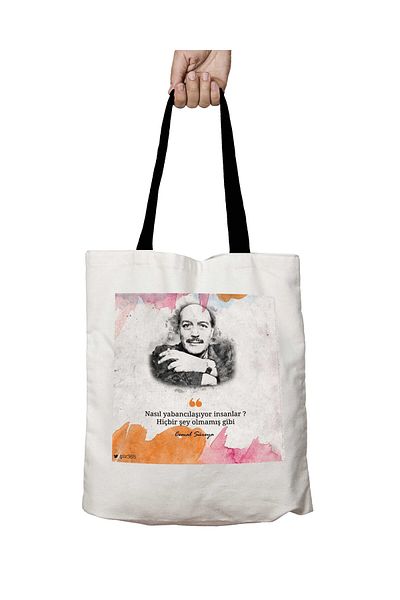 ART HEDİYE Black Handle Cemal How People Foreign Around the Era Washable School Shoulder Bag