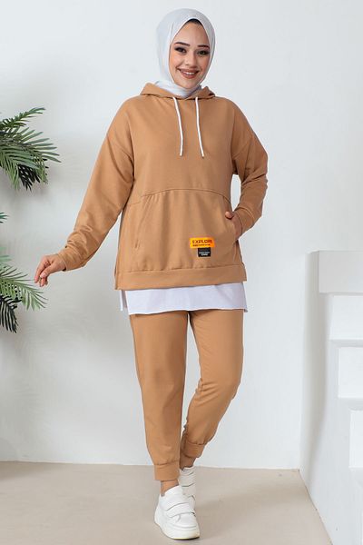 İmajButik Σετ φόρμας με κουκούλα με δύο κλωστές