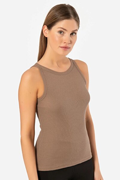 TÜREN 3403 Women's Halter Neck Ribbed Tank Top