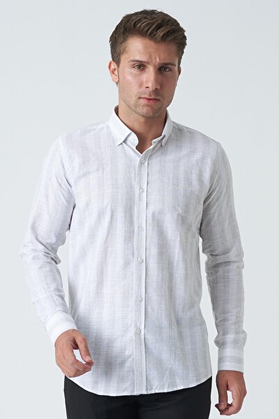 White Stone Armagh Slim Fit G2002 Cotton Linen Shirt Mint
