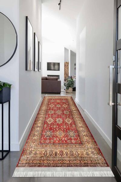 MOTTO HALI Otantik Eko Punto Yolluk Kaymaz Tabanlı Yıkanabilir Antibakteriyel...